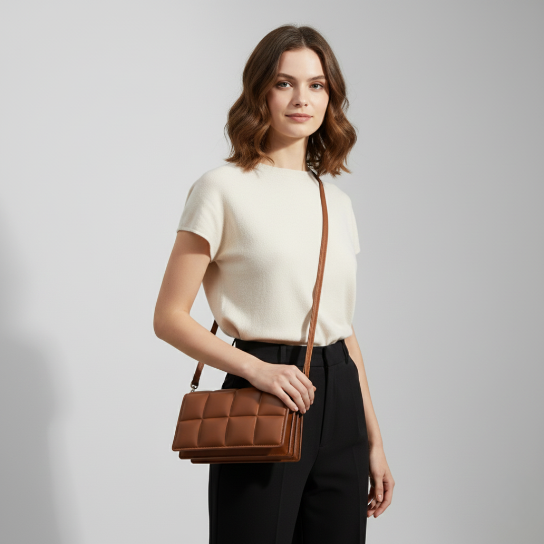 Kleine gepolsterte Schultertasche