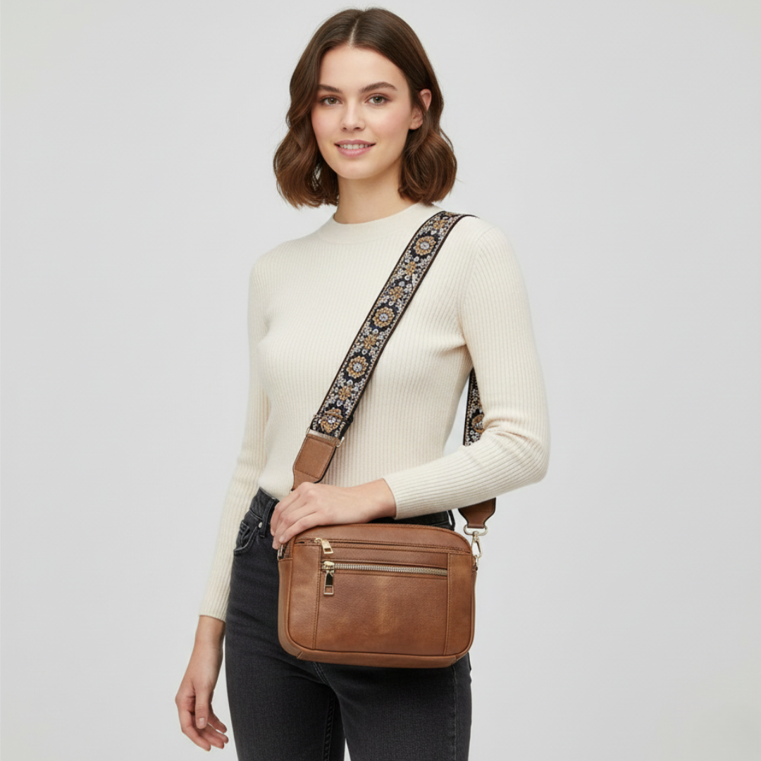 Weiche, quadratische Crossbody-Tasche