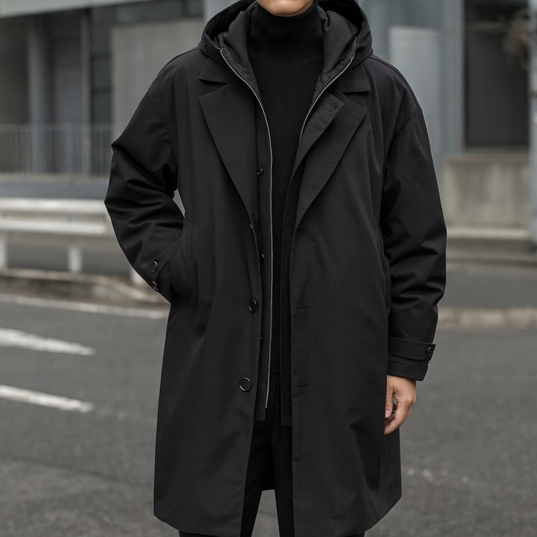 Winddichte Herbstjacke mit Kapuze – StormGuard Coat