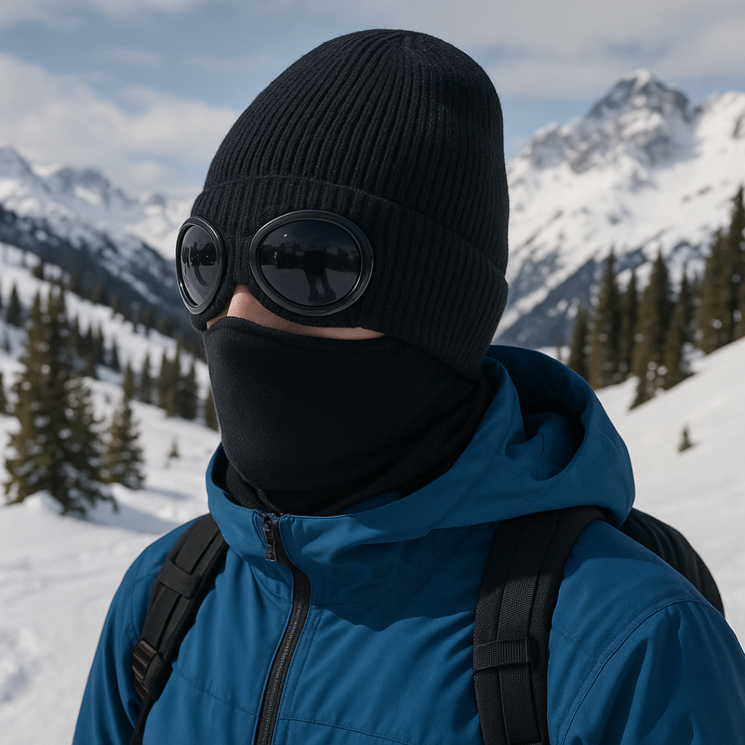 Strickmütze mit integrierter Brille – FrostSicht Unisex