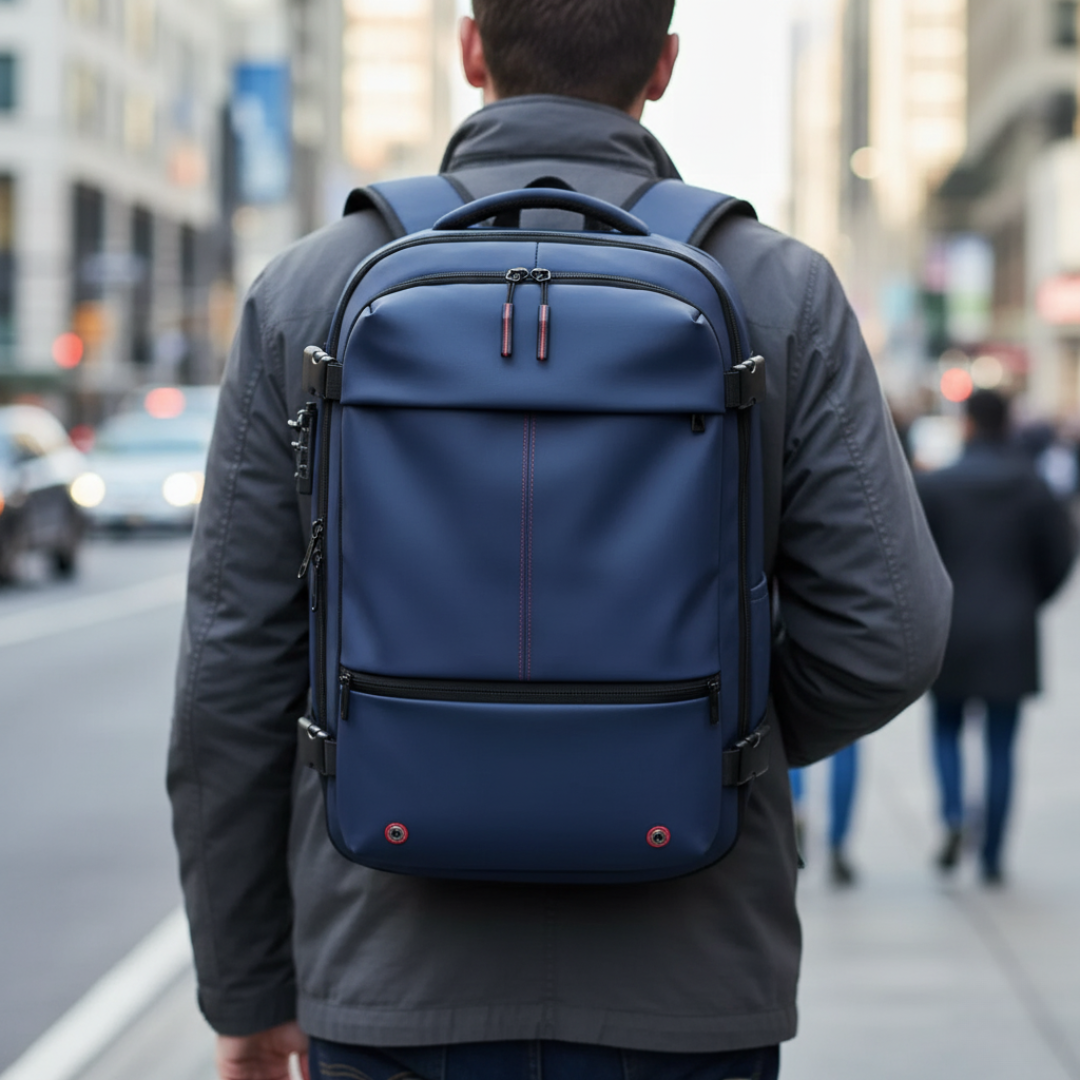 Taschen Rucksack mit Kompressionssystem & Nass-/Trockenfach – PackForm Traveler