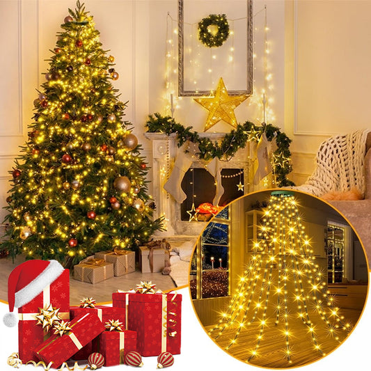 Rebolet | Weihnachtsbaum Wasserfalllichter mit Ring