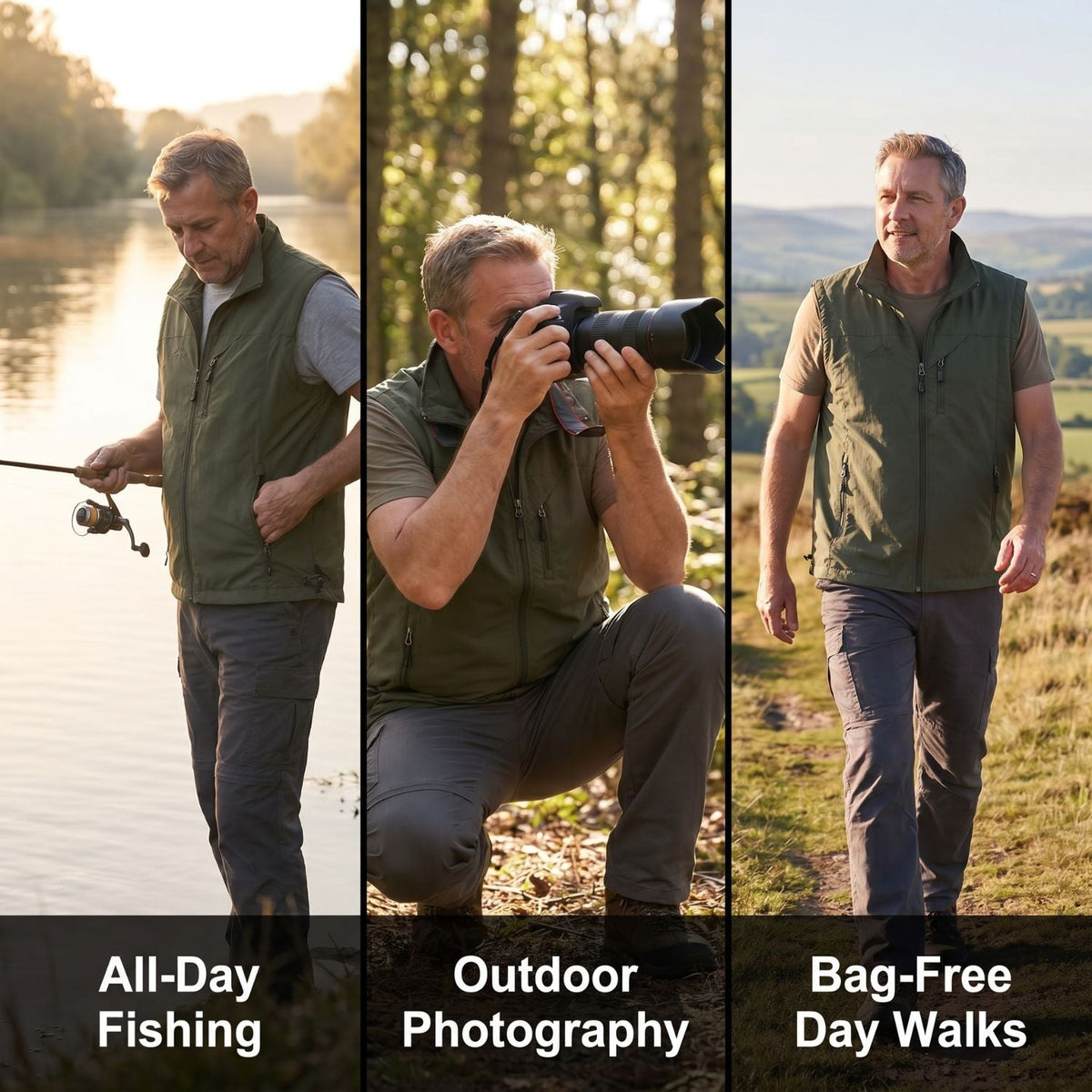 Leichte, atmungsaktive Wanderweste – Multitaschen-Outdoor-Schicht