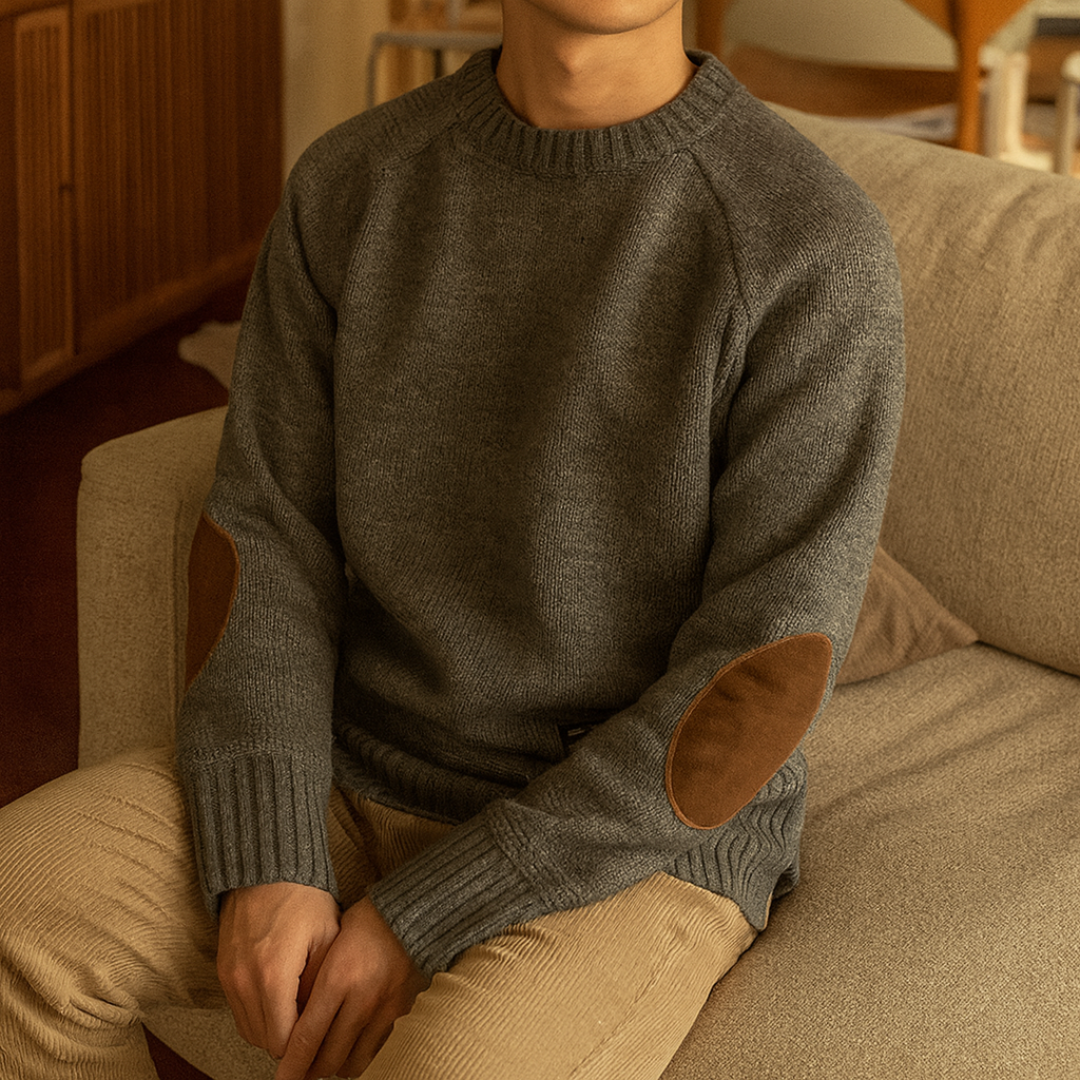 Pullover mit Ellenbogen-Patches & klassischem Schnitt – AlpineHaven Knit