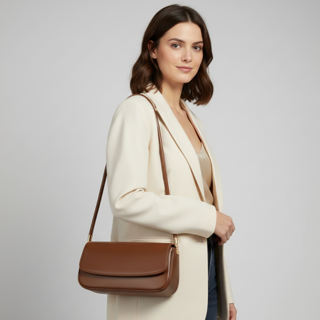 Premium Schultertasche aus echtem Leder