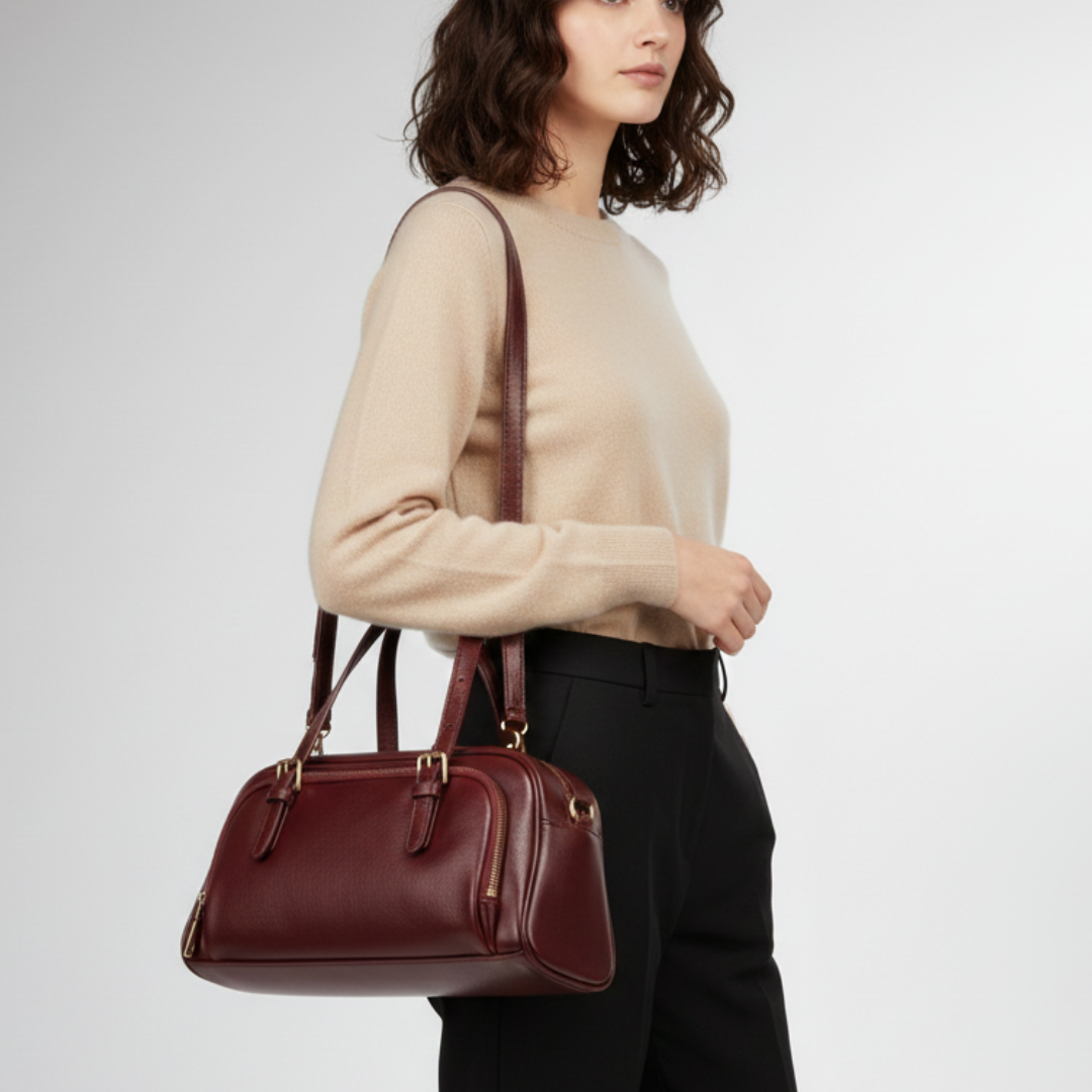 Weiche Schultertasche aus Echtleder