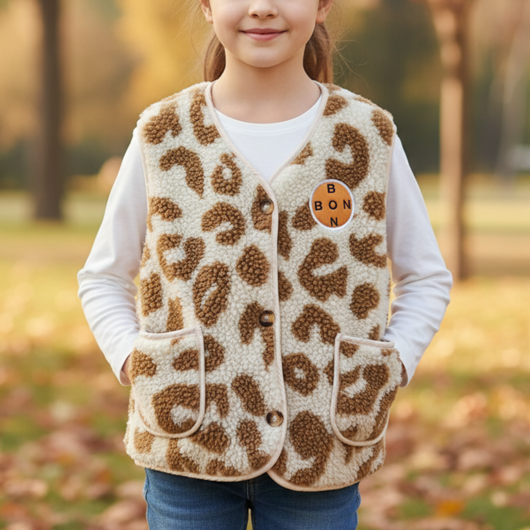 Weste für Kinder mit Rautenmuster & Fleecefutter – CozyDiamond Vest