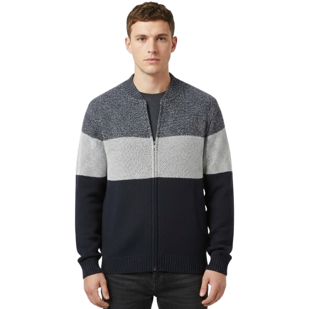 Herren-Strickcardigan mit Reißverschluss