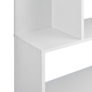 [en.casa] Bücherregal Regal mit 6 Ebenen 192 x 80 x 24 cm Raumteiler Standregal 8kg pro Ablage Hochregal Aktenregal Aufbewahrung Büro Weiß