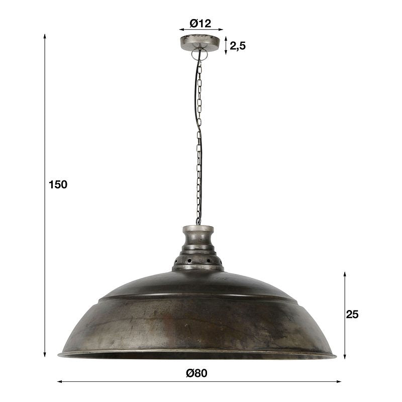 Rubjerg Design Hängeleuchte Industrie 80cm Metall altsilber