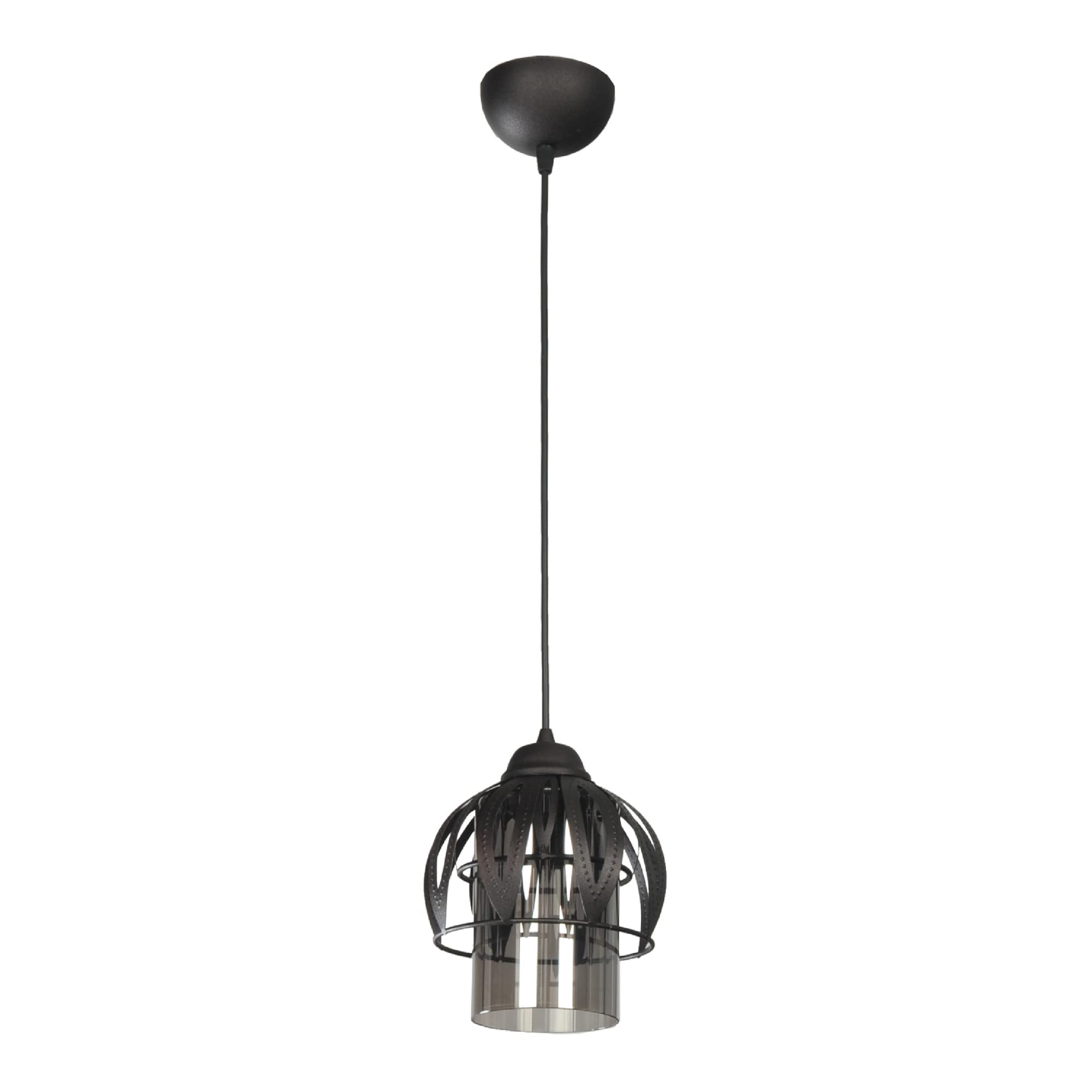 lux.pro Hängeleuchte Oakham Pendelleuchte Deckenlampe in Schwarz aus Metall und Glas Hängelampe moderner Stil für Wohnzimmer, Esszimmer 1-flammig E27