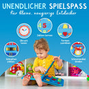 Famifidus Busy Board Deutsch - Unser Montessori Spielzeug für die Entwicklung deines Kindes I Das Activity Board als tolles Geschenk & super Reisespielzeug