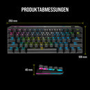 Corsair K70 PRO Mini Wireless RGB 60% Mechanische Gaming-Tastatur, Schwarz (QWERTZ Layout)