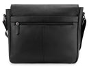 LEABAGS Leder Umhängetasche Herren & Damen I Echtleder Laptoptasche bis 14 Zoll I Messenger Bag mit Schultergurt I Schultertasche I Arbeitstasche I Tragetasche I Handtasche I Nappa Schwarz