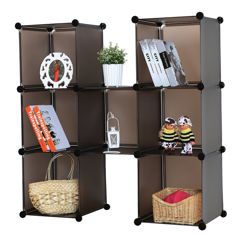 Kronenburg Regalsystem Badregal Steckregal Schrank Regal Kleiderschrank Garderobe - 112 x 112 x 37 cm - Braun