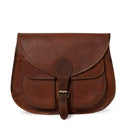 LEABAGS Leder Handtasche Damen I Premium Echtleder Umhängetasche I Damen Schultertasche I Damentasche I Tragetasche für Arbeit Uni Schule Freizeit I 32 x 27 x 10 cm I Vintage Cognac