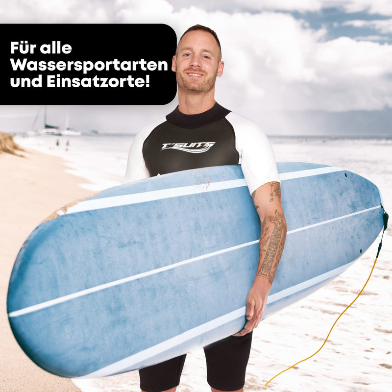 T´SUITS Neoprenanzug Herren [3mm, Shorty, Protector-I] | Tauchen, Schwimmen, Surfen, Kiten, Wasserski, Rafting - Jetzt Größe Wählen (L, Herren Schwarz/Weiß)