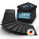 Veluris Bodenschutzmatte Fitness Matte [31x31cm] - 18 extra dicke Bodenmatten [20% mehr Schutz] - Rutschfeste Schutzmatten Fitnessraum, Fitness Boden, Sportboden, Poolunterlage, Fallschutzmatten