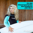 T´SUITS Neoprenanzug Damen [3mm, Lang, 4-Elements] | Tauchen, Schwimmen, Surfen, Kiten, Wasserski, Rafting - Jetzt Größe Wählen (XS, Damen Schwarz/Aquamarine)