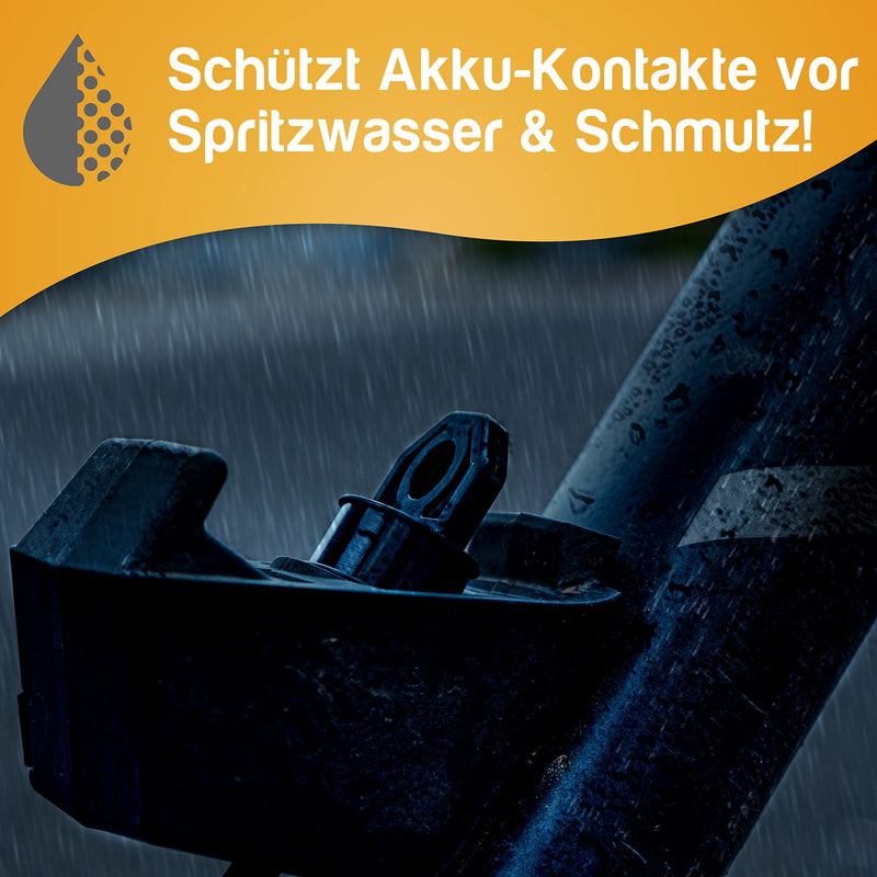 Wheeloo 2er Set Abdeckkappe für Bosch Ebike Akku Pin I für Intuvia, Kiox & Nyon I Fahrradträger Transport Schutz I für E Bike Batterie Aufbewahrung I Gepäckträger Adapter Kontaktschutz Abdeckung