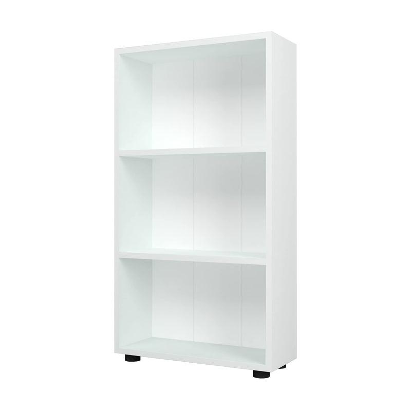 [en.casa] Bücherregal Vara mit Stauraum Wohnzimmerregal 74 x 49 x 30 cm Raumteiler mit 2 Ebenen Standregal Aufbewahrungsregal Weiß