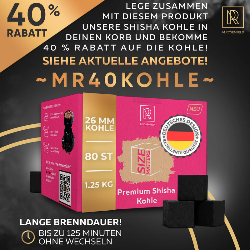 M. ROSENFELD Smokebox Shisha – HOOKARTIS – Heat Management Shisha Kopf Aufsatz mit Doppelring-Boden. passt für alle gängigen Köpfe, Shisha HMD Designed in Germany. New Version Kohlekorb Shisha