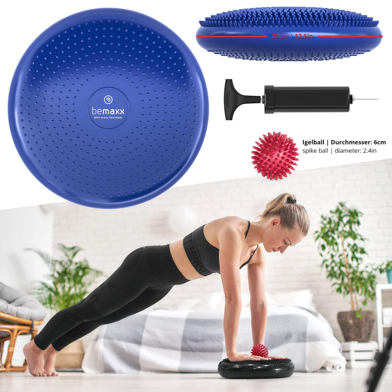 Balance Kissen Balancekissen Ballsitzkissen Set + Igelball, Pumpe, Trainings-eBook | Ballsitzkissen Sitzballkissen Stabilitätskissen Cushion Sitzkissen Wackelkissen Gleichgewichtskissen Balancegerät