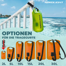 Nordlight Dry Bag 5L Wasserdichter Beutel - (Orange) Wasserdichter Packsack Mit Roll Top Verschluss Und Schultergurt | Schwimmen, Baden, Strand, Kanu, Stand Up Paddling, Tauchen