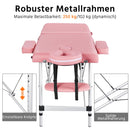 Yaheetech Mobile Aluminium Massageliege Höhenverstellbar 2-Zonen Massagebett mit Kopfstütze & Armlehnen & Tasche, Hellrosa