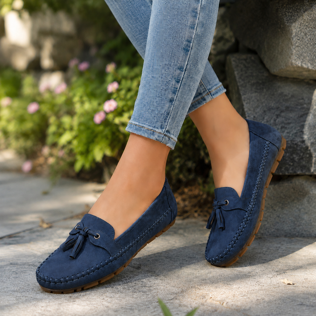 Damen-Komfort-Loafer aus Wildleder – extra weite Passform