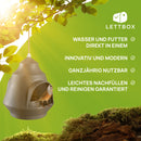 LETTBOX Vogelhaus zum Aufhängen | Vogelfutterhaus wetterfest | Vogelhäuschen mit Futterspender & Vogeltränke | Modernes Futterhaus für Vögel | Futterstation Vögel