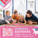 Famifidus Busy Board Deutsch - Unser Montessori Spielzeug für die Entwicklung deines Kindes I Das Activity Board als tolles Geschenk & super Reisespielzeug