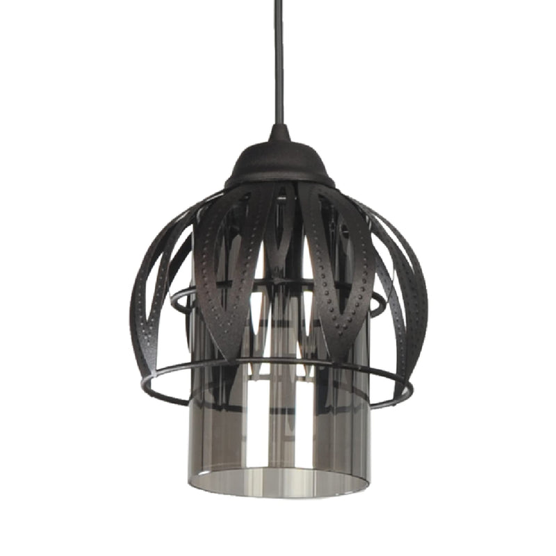 lux.pro Hängeleuchte Oakham Pendelleuchte Deckenlampe in Schwarz aus Metall und Glas Hängelampe moderner Stil für Wohnzimmer, Esszimmer 1-flammig E27