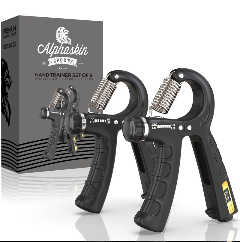 ALPHASKIN Handtrainer 2er Set mit Zähler