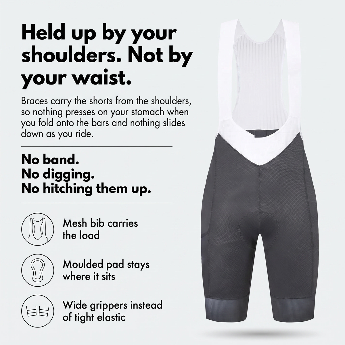 Damen Radlerhose gepolstert – Trägerhose mit Sitzpolster für Rennradfahren