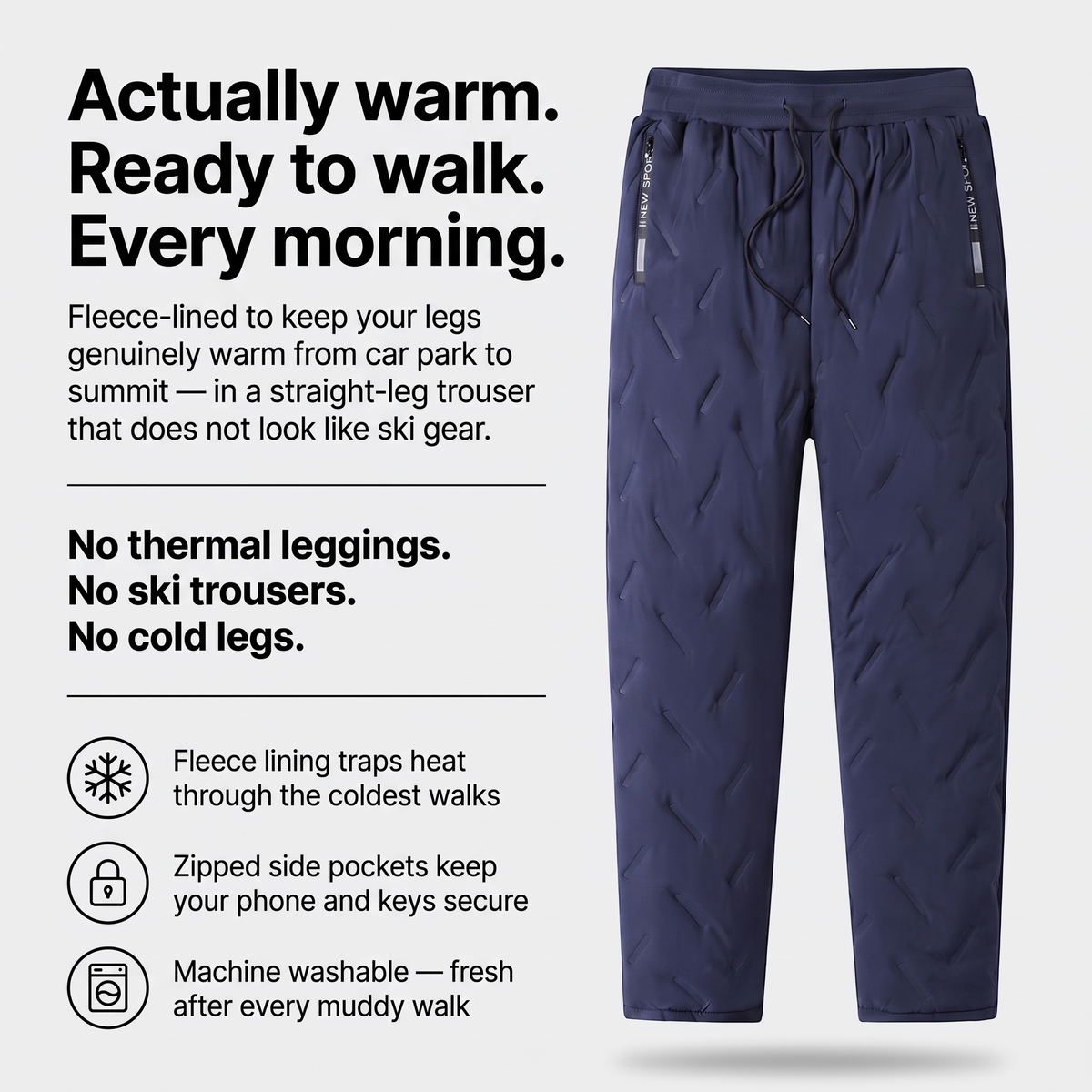 Damen Wanderhose Fleece-gefüttert – Winter-Gehhose
