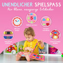 Famifidus Busy Board Deutsch - Unser Montessori Spielzeug für die Entwicklung deines Kindes I Das Activity Board als tolles Geschenk & super Reisespielzeug