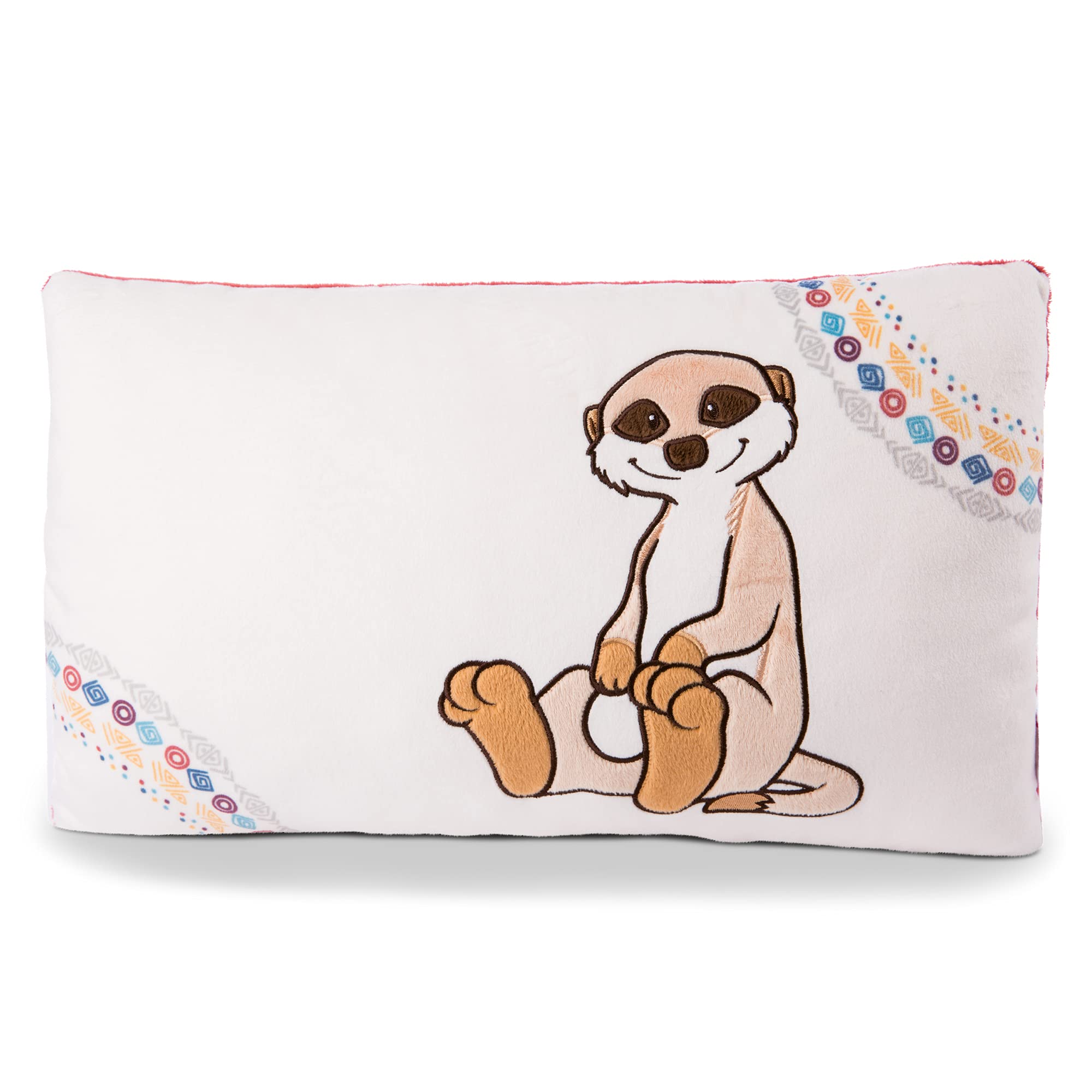 NICI Kuschelkissen Erdmännchen– Flauschiges Kuscheltierkissen Erdmännchen für Mädchen, Jungen & Babys – rechteckiges Stofftierkissen, 43 x 25 cm, beige / braun, 46850