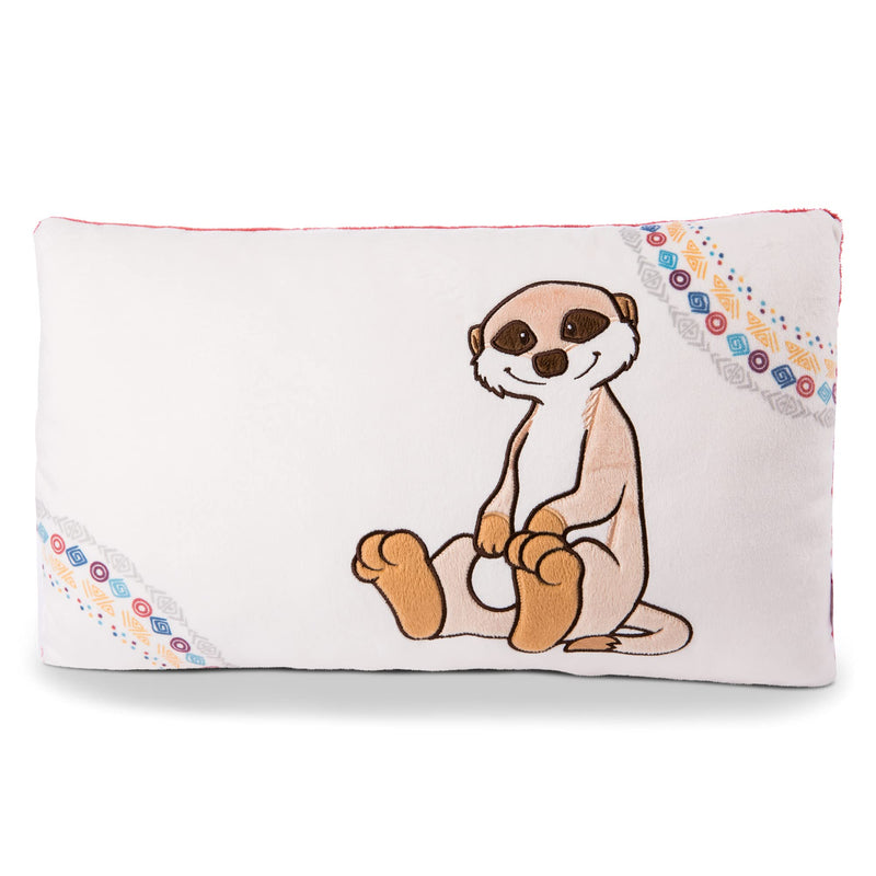 NICI Kuschelkissen Erdmännchen– Flauschiges Kuscheltierkissen Erdmännchen für Mädchen, Jungen & Babys – rechteckiges Stofftierkissen, 43 x 25 cm, beige / braun, 46850