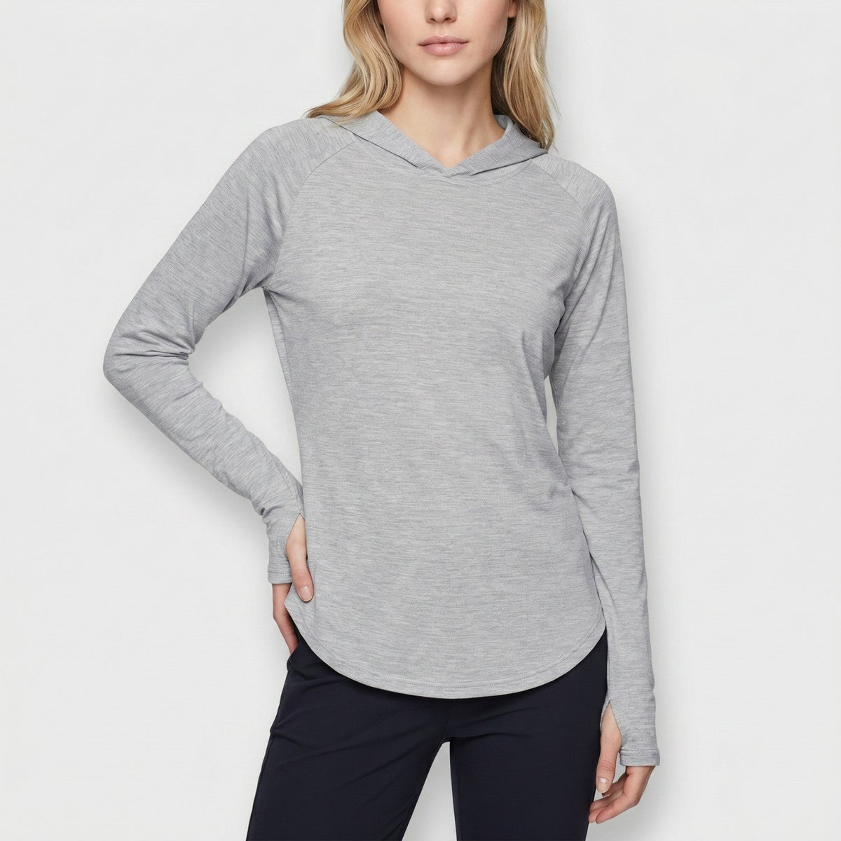 Damen Sonnenhoodie mittelschwer – UPF 50+ UV-Schutzoberteil mit Kapuze