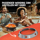 Flavemotion Wok [VOREINGEBRANNT]+ Wokring für Induktion, E-Herd (Flacher Boden, 30 cm) handgehämmerte Wokpfanne aus Karbonstahl inkl. Wokring zum Abstellen