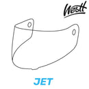 WESTT Jet Motorrad-Helm I Ersatzvisier I Visier für Motorradhelm I Helm-Visier I Motorrad-Visier I Jethelm I Mopedhelm I Roller-Helme I ECE zertifiziert I Einheitsgröße für das Model W-001