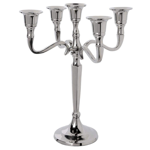 Kerzenhalter 5 Köpfe - Metall - Silber - H27 cm - Silber - Atmosphera créateur d'intérieur