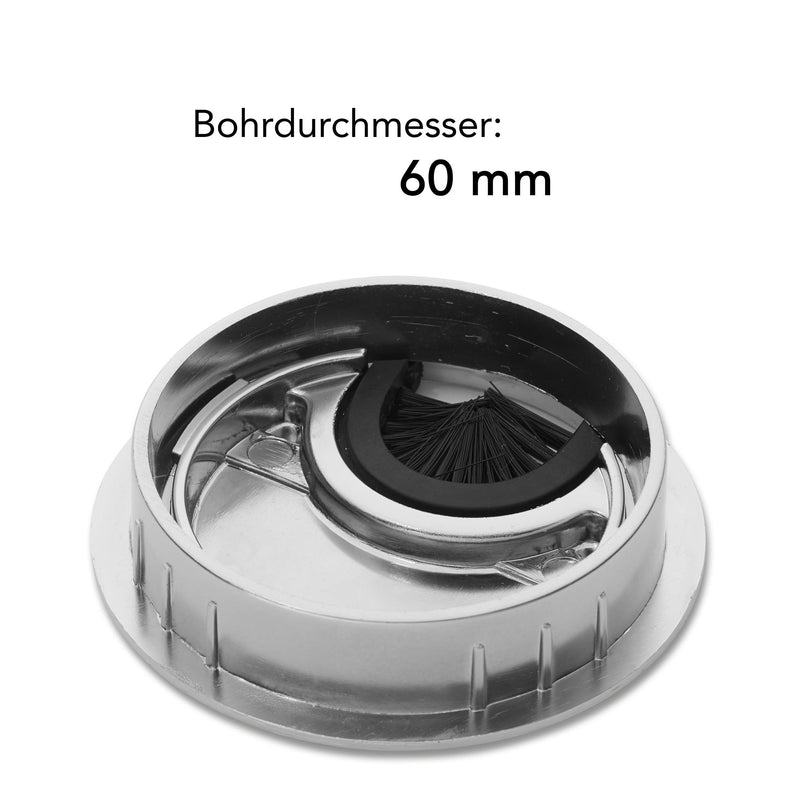 Bruce. ® 2x Premium Kabeldurchführung + Lochsäge mit ø 59mm I Inkl. 2x Gummidurchlass I Hochwertiger Kabeldurchlass für Möbel und Schreibtisch I Für Mehr Ordnung am Arbeitsplatz