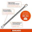 Gakago Verlängerungskette als Hängesessel Kette, Schaukel Verlängerung, Boxsack Halterung - Extra Starke Stahlkette mit S-Haken, Drehwirbel und Karabiner - Flexible Aufhängung auch für Draußen