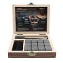 Whisky Steine Set - 12 Wiederverwendbare Basalt Eiswürfel, Zange + Stoffbeutel, Whiskey Ice Cubes Kühlsteine Bar Zubehör Cocktail Rocks Gin Stones Dekorationszubehör Geschenk Whiskysteine