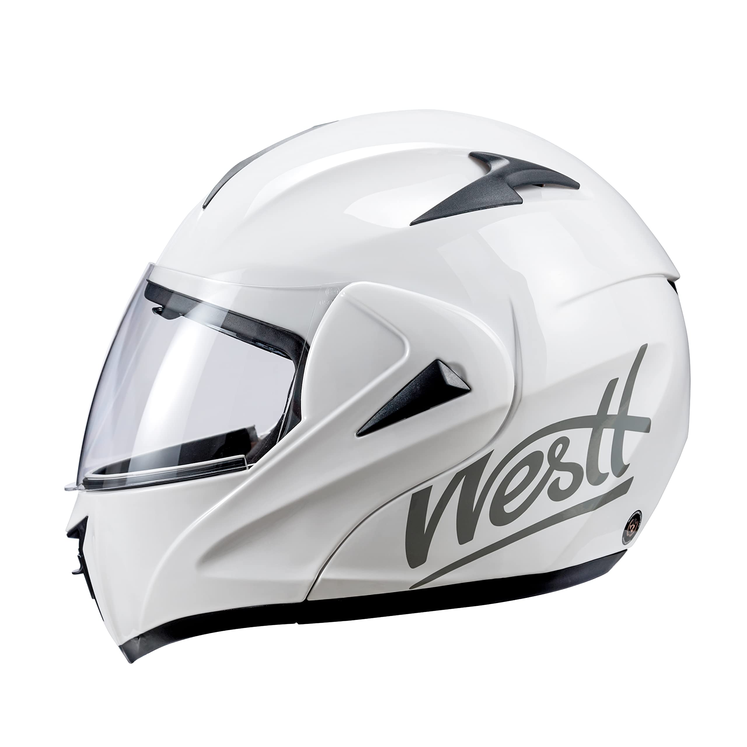 Westt Motorradhelm Herren Damen Integralhelm Klapphelm Flip-up Motorrad Jethelm Chopper Mofa Moped Roller Modular Helm Motorrad ECE DOT Zertifiziert, weiß, S (55-56 cm)