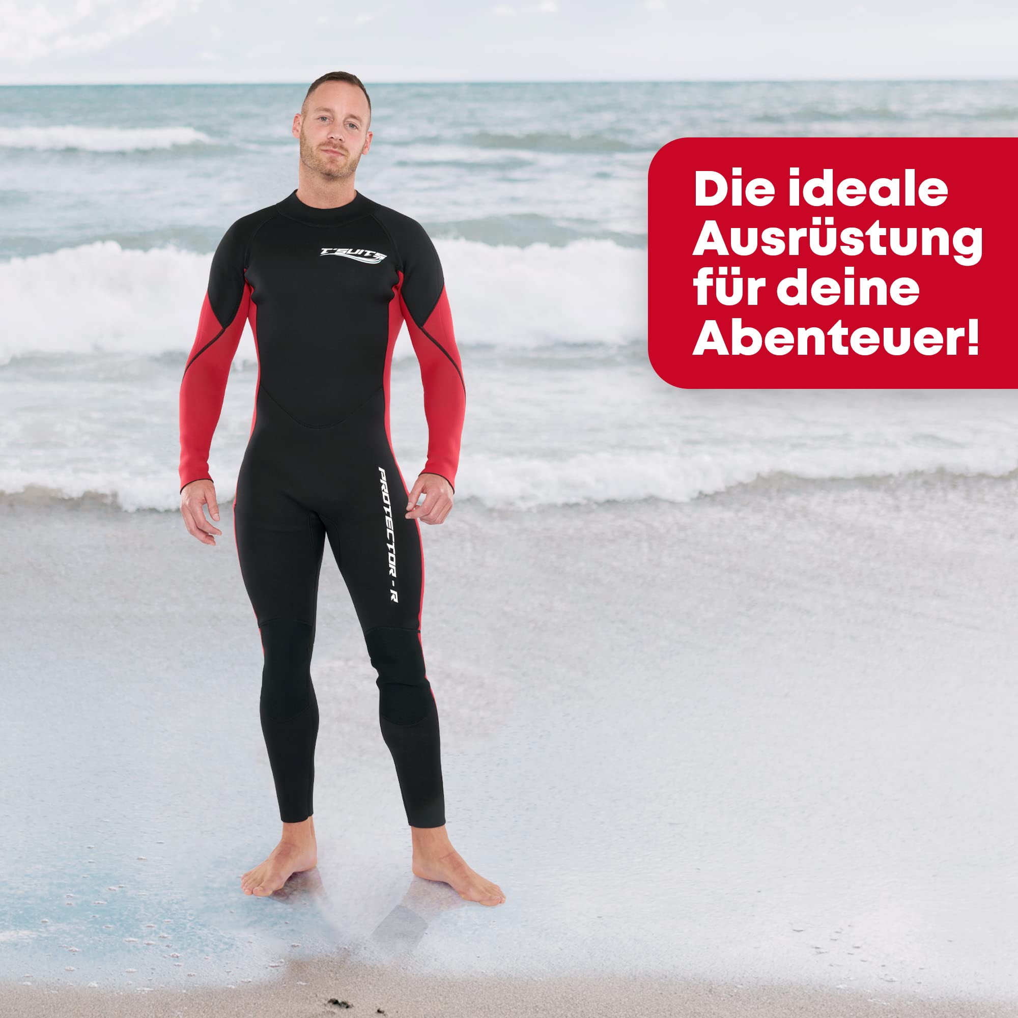 T´SUITS Neoprenanzug Herren [3mm, Lang, Protector-R] | Tauchen, Schwimmen, Surfen, Kiten, Wasserski, Rafting - Jetzt Größe Wählen(XS)