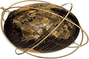 Globus Deko Schwarz Gold - Vintage Mini Globus - Design Schreibtisch, drehbar, Metall, Durchmesser 25 cm