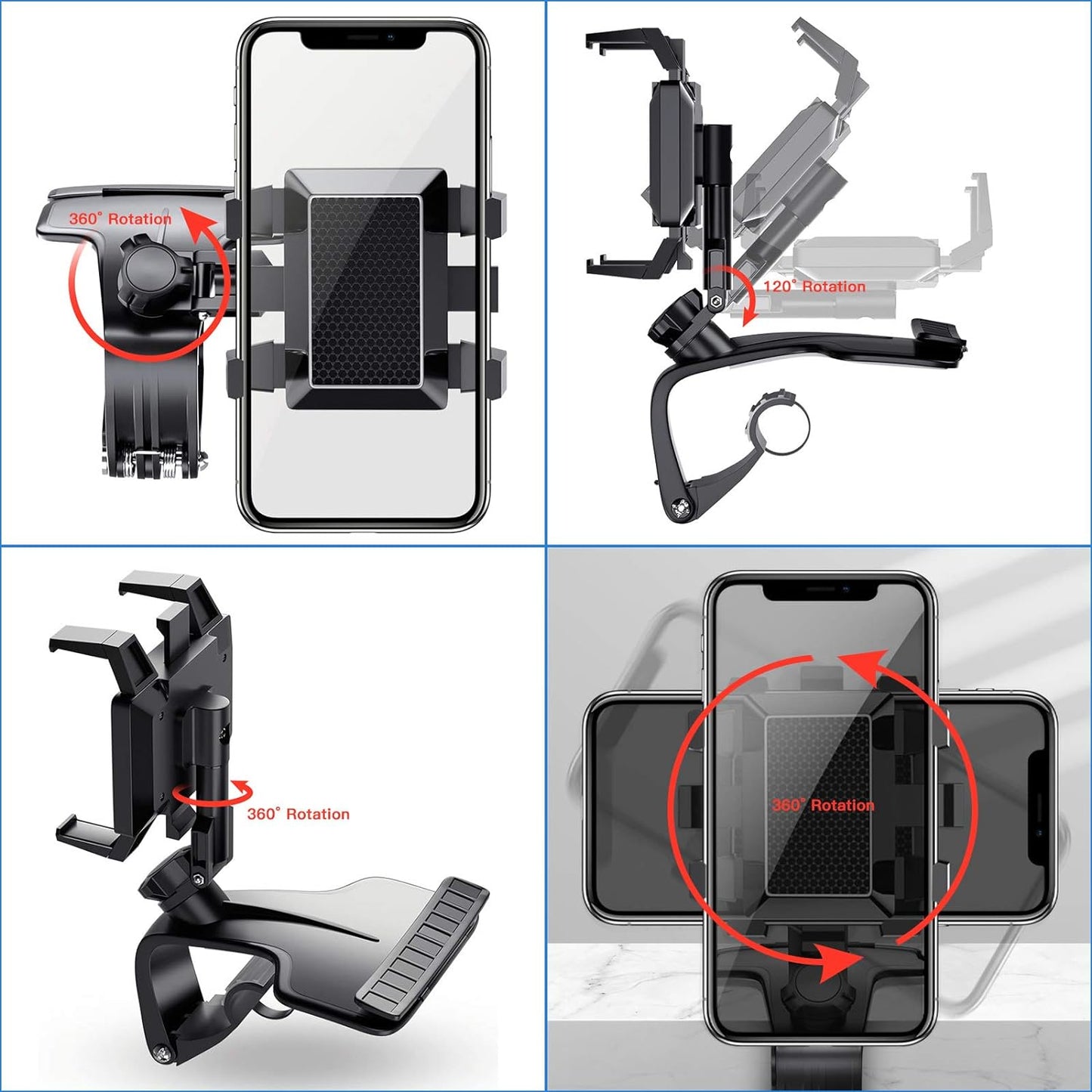 Rebolet | 360 Grad drehbarer Auto Armaturenbrett Handyhalter